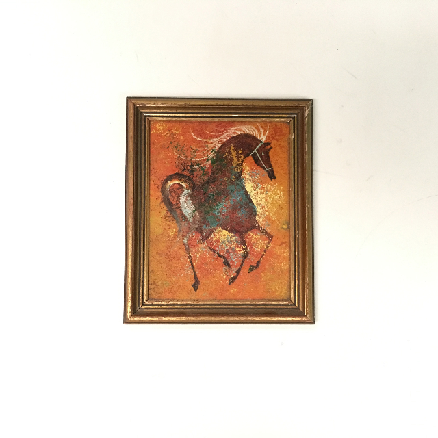ARTWORK, Portrait Horse (Small) - Orange Background